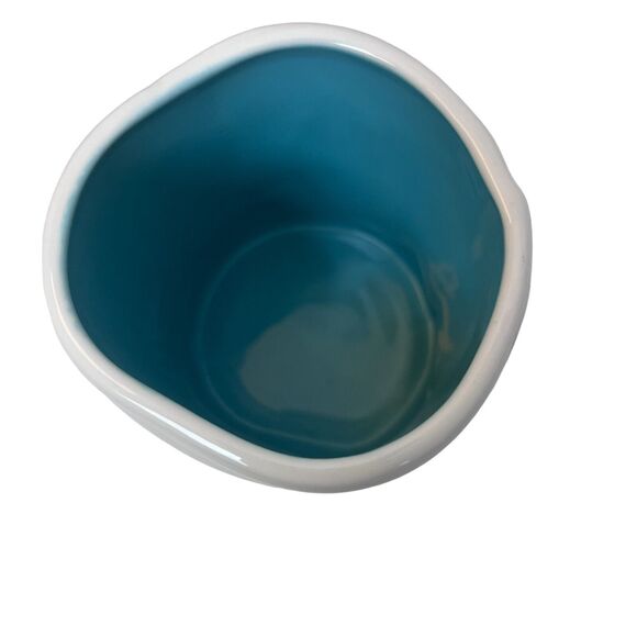 RAE DUNN "THROWING SHADE" Double Sided Mug With Sunglasses On Back Blue Inside - Picture 6 of 6